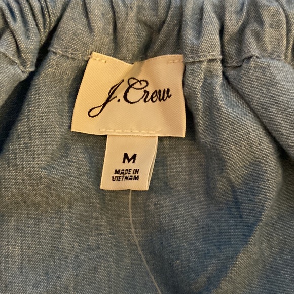 J. Crew Tie-neck cotton-poplin chambray cotton top. SOLD OUT ONLINE - Picture 6 of 7